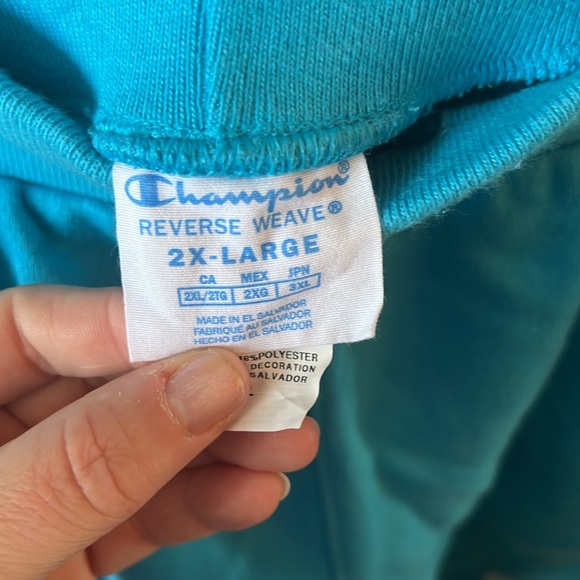 Men’s aqua blue elastic waistband with drawstring, 2XL. Has pockets - Picture 4 of 5